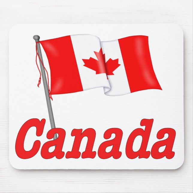 Alfombrilla De Ratón Bandera ondulante de Canadá (Frente)