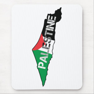 Alfombrilla De Ratón Bandera Palestina Libre en el mapa de Palestina