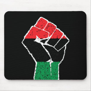 Alfombrilla De Ratón Bandera panafricana Puño, historia negra afroameri