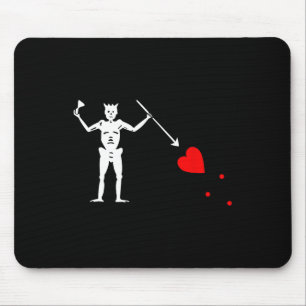 Alfombrilla De Ratón Bandera pirata de barba negra Jolly Roger Skeleton