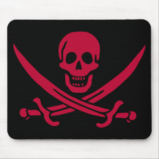 Alfombrilla De Ratón Bandera pirata de Crimson Skull & Swords Jack en C