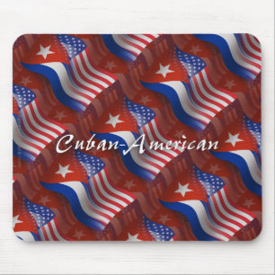 Alfombrilla De Ratón Bandera que agita Cubano-Americana