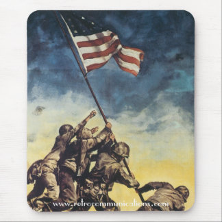 Alfombrilla De Ratón Bandera que aumenta sobre Iwo Jima