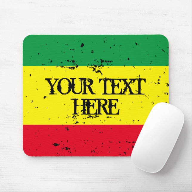 Alfombrilla De Ratón Bandera rastafari música reggae verde amarillo roj (Con ratón)