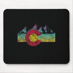Alfombrilla De Ratón Bandera retro del estado de Colorado Montañas Roco