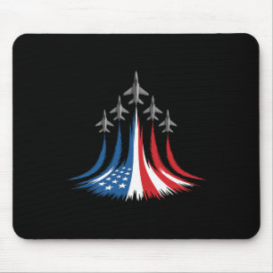 Alfombrilla De Ratón Bandera Roja Blanca Azul Aviones De Combate De La 