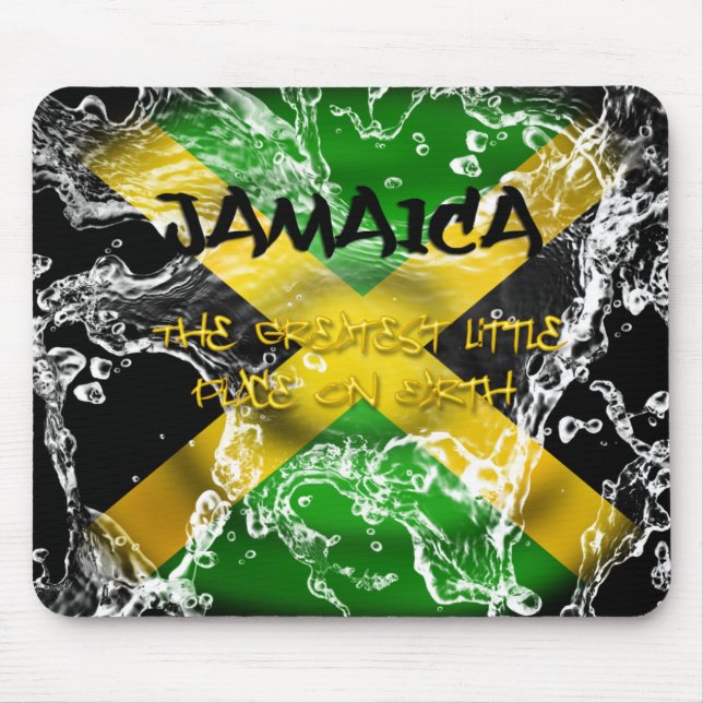 Alfombrilla De Ratón Bandera salpicada agua Mousepad de Jamaica (Frente)