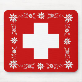 Alfombrilla De Ratón Bandera suiza y edelweiss 2