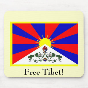 Alfombrilla De Ratón ¡Bandera tibetana - Tíbet libre!