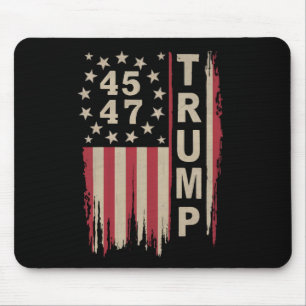 Alfombrilla De Ratón Bandera Trump 45 47 Vintage Retro América EEUU