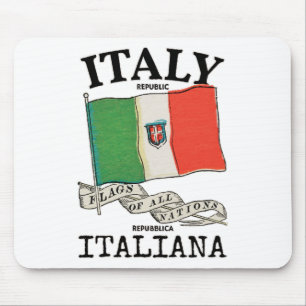 Alfombrilla De Ratón Bandera vintage del país Italia