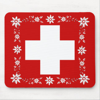 Alfombrilla De Ratón Bandera y edelweiss suizos 2