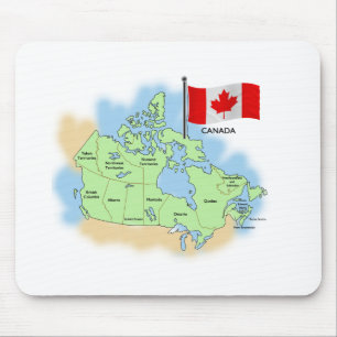 Alfombrilla De Ratón Bandera y mapa canadienses