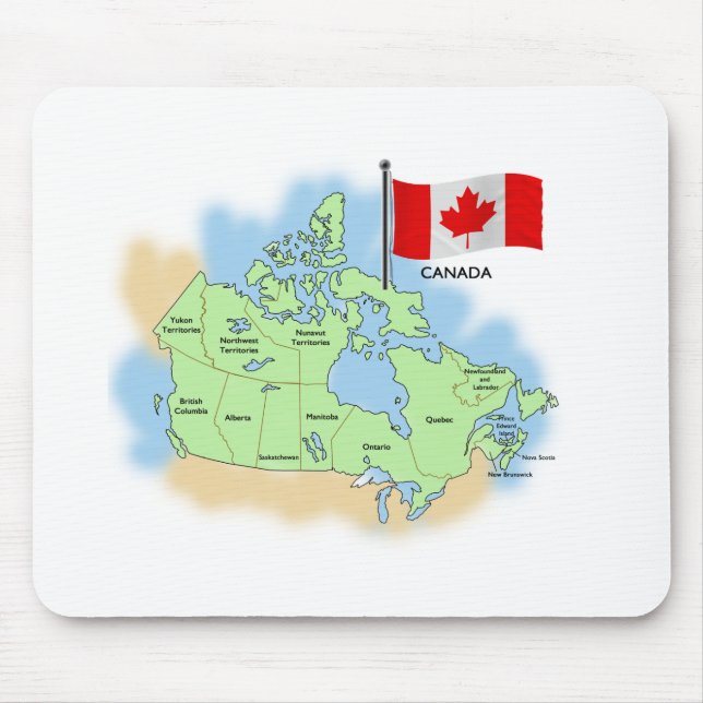 Alfombrilla De Ratón Bandera y mapa canadienses (Frente)