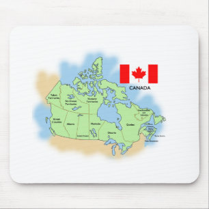 Alfombrilla De Ratón Bandera y mapa de Canadá