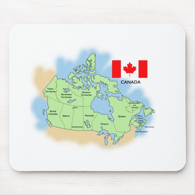 Alfombrilla De Ratón Bandera y mapa de Canadá (Frente)