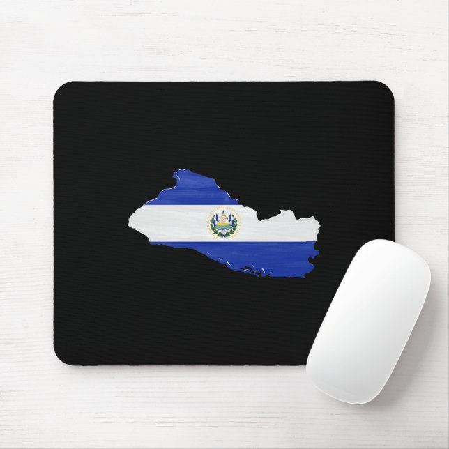 Alfombrilla De Ratón Bandera y mapa de El Salvador (Con ratón)