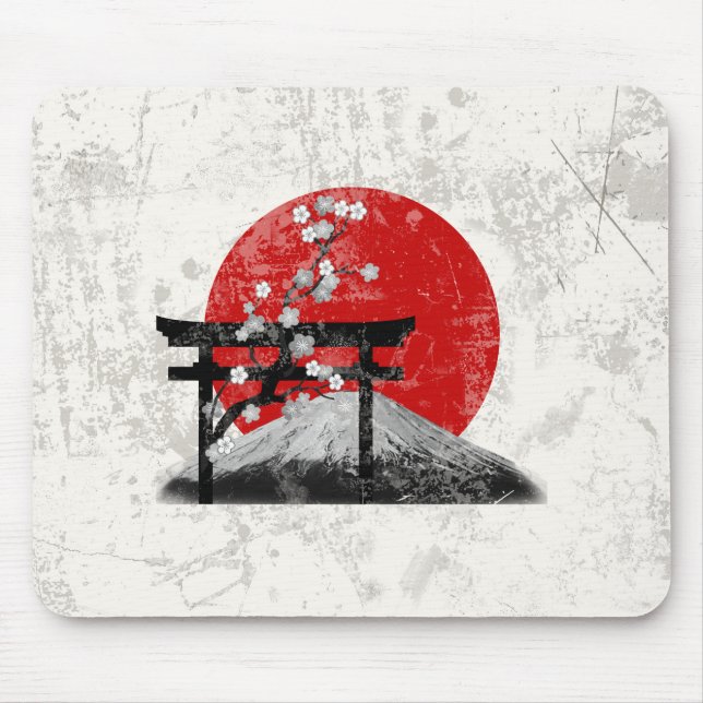 Alfombrilla De Ratón Bandera y símbolos de Japón ID153 (Frente)