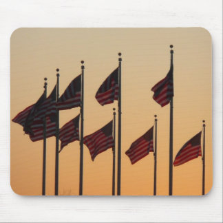 Alfombrilla De Ratón Banderas al atardecer Patriótico Americano USA