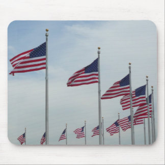 Alfombrilla De Ratón Banderas americanas en el Monumento a Washington