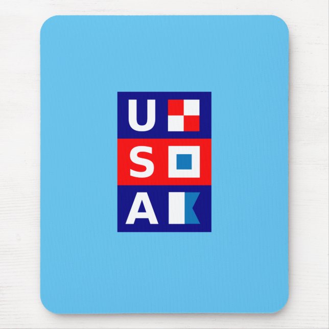 Alfombrilla De Ratón Banderas de navegación marítima del Azul Blanco Ro (Frente)