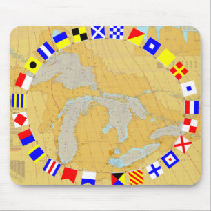 Alfombrilla De Ratón Banderas náuticas Mousepad de la carta y de seña