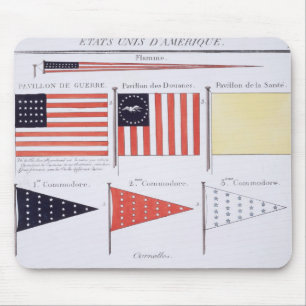 Alfombrilla De Ratón Banderas y banderines marítimos americanos, de un