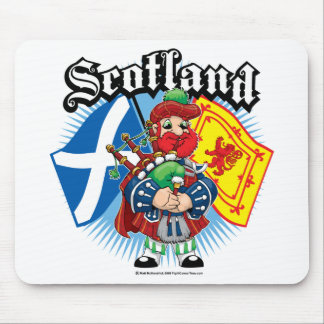Alfombrilla De Ratón Banderas y gaitero de Escocia