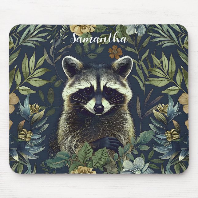 Alfombrilla De Ratón Bandido de Cute Racoon en el subcrecimiento (Frente)