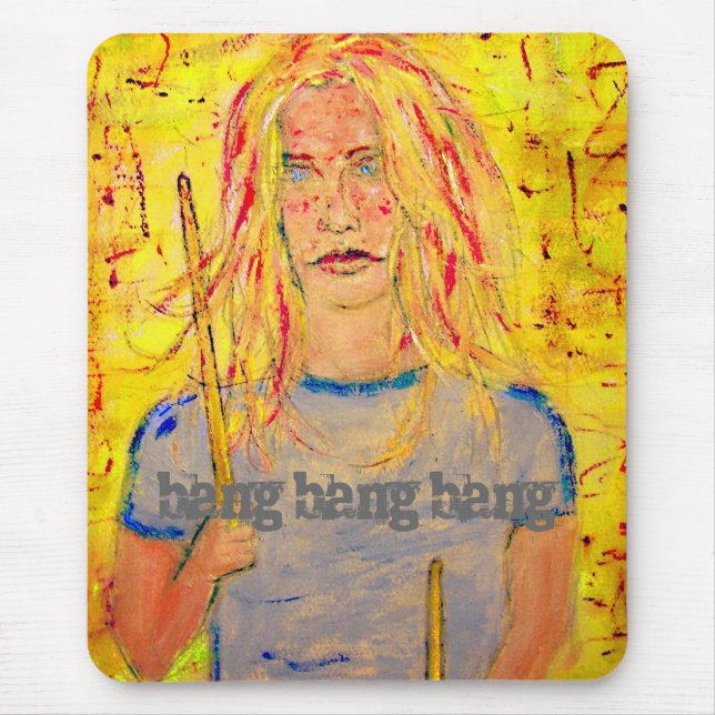 Alfombrilla De Ratón bang bang bang Drummer Chica (Frente)
