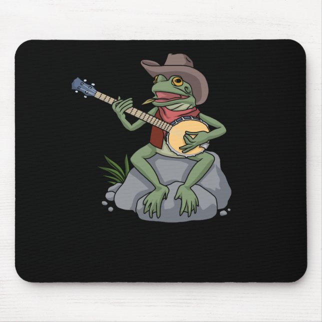 Alfombrilla De Ratón Banjo Bluegrass Frog Country Music Gijo Banjo (Frente)