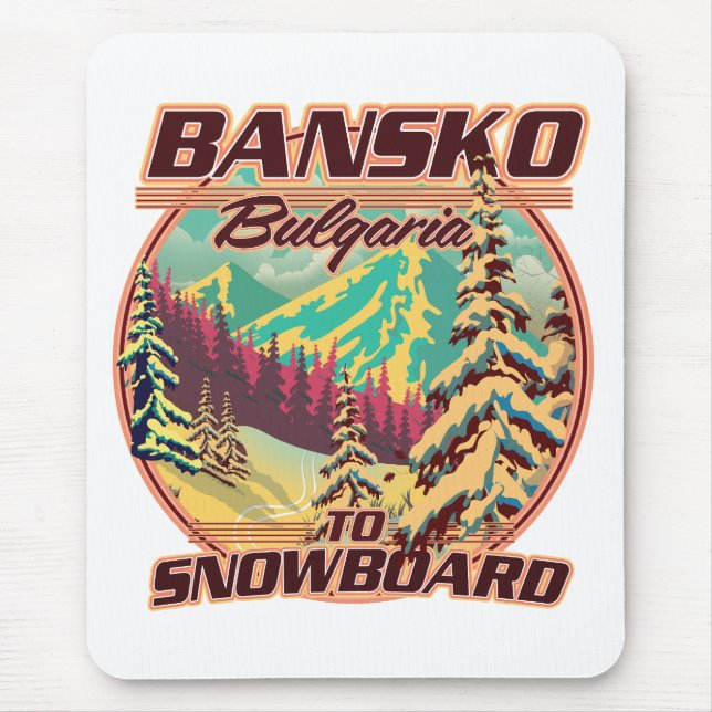 Alfombrilla De Ratón Bankso Bulgaria al logo de Snowboard (Frente)