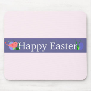Alfombrilla De Ratón Banner de Happy Easter Purple