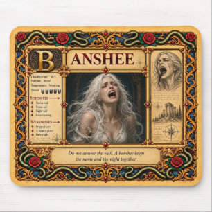 Alfombrilla De Ratón Banshee, Arte de Bestiario Medieval