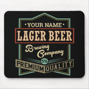Alfombrilla De Ratón Bar de etiquetas personalizadas Lager Beer Brewing