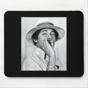 Alfombrilla De Ratón Barack Obama retro vintage a la juventud fumando O