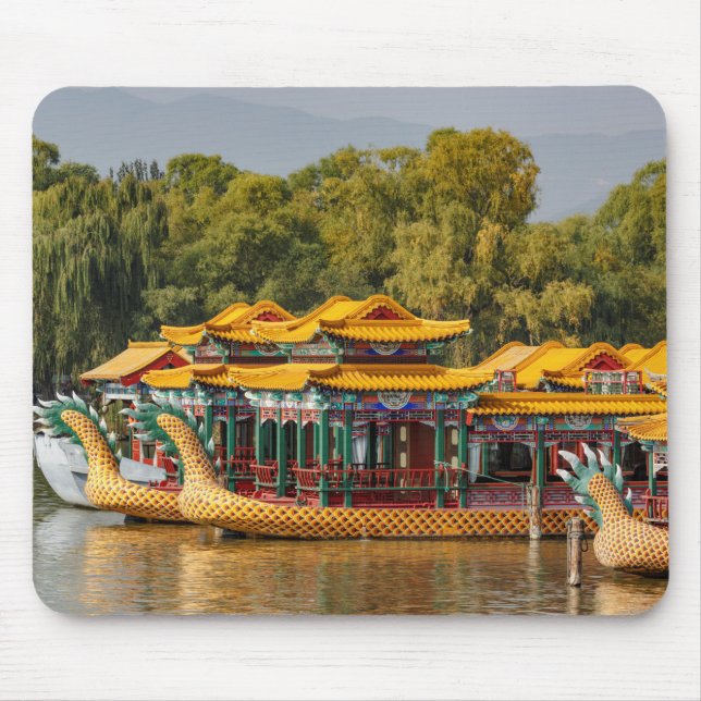 Alfombrilla De Ratón Barcas Dragón Turísticas | Lago Kunming (Frente)