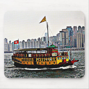 Alfombrilla De Ratón Barco chino Victoria Harbour Hong Kong