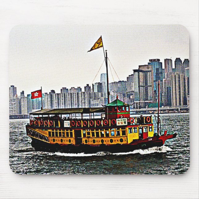 Alfombrilla De Ratón Barco chino Victoria Harbour Hong Kong (Frente)