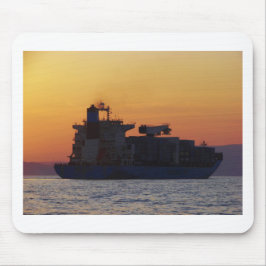 Alfombrilla De Ratón Barco de contenedores al atardecer