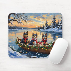 Alfombrilla De Ratón Barco de Navidad de Finnish Lapphund Vacaciones
