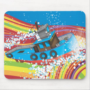 Alfombrilla De Ratón Barco de pesca en tormenta