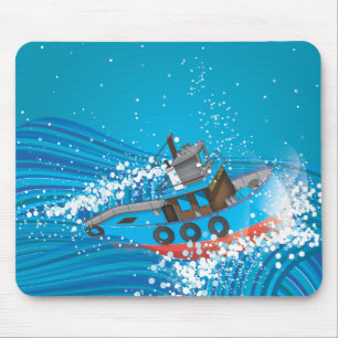 Alfombrilla De Ratón Barco de pesca en tormenta