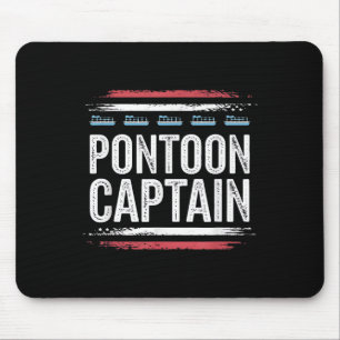Alfombrilla De Ratón Barco de pontón negro capitán 4 de julio 