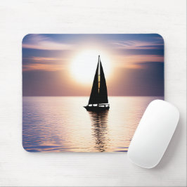 Alfombrilla De Ratón Barco de vela al atardecer