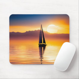 Alfombrilla De Ratón Barco de vela al atardecer