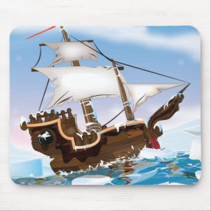 Alfombrilla De Ratón Barco de vela en el Océano Ártico