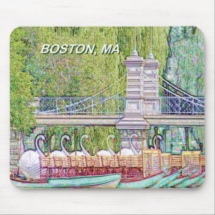 Alfombrilla De Ratón Barcos del cisne de Boston en filtro del lápiz y