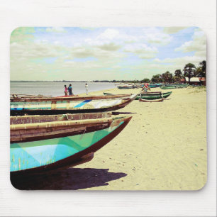 Alfombrilla De Ratón Barcos en la playa tropical