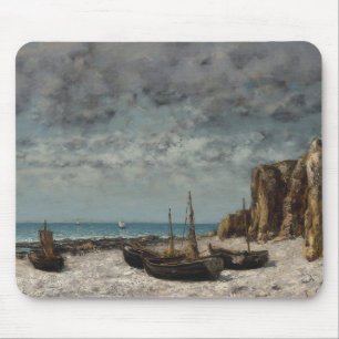Alfombrilla De Ratón Barcos en una playa, Étretat - Gustave Courbet